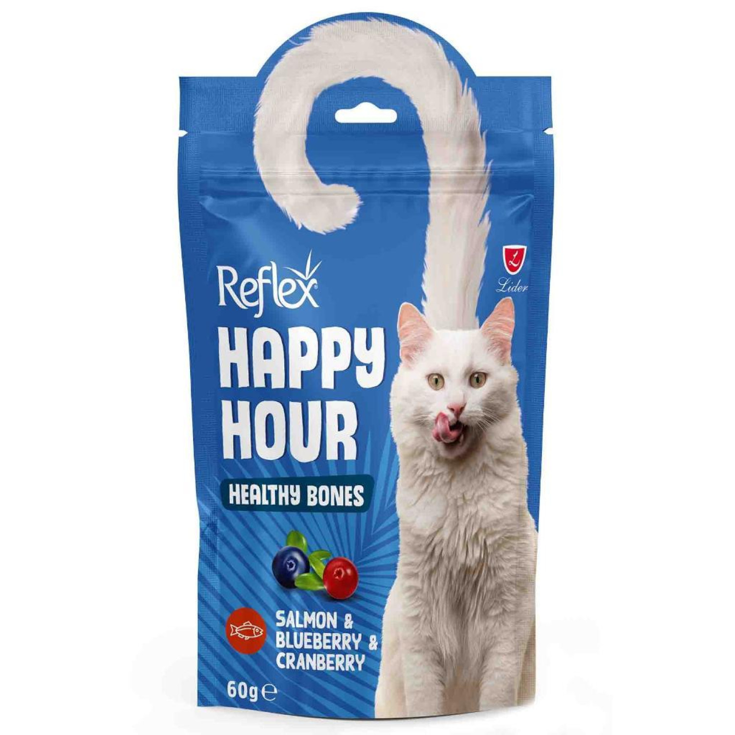 Reflex Happy Hour ласощі для котів з лососем, чорницею та журавлиною, здорові кістки