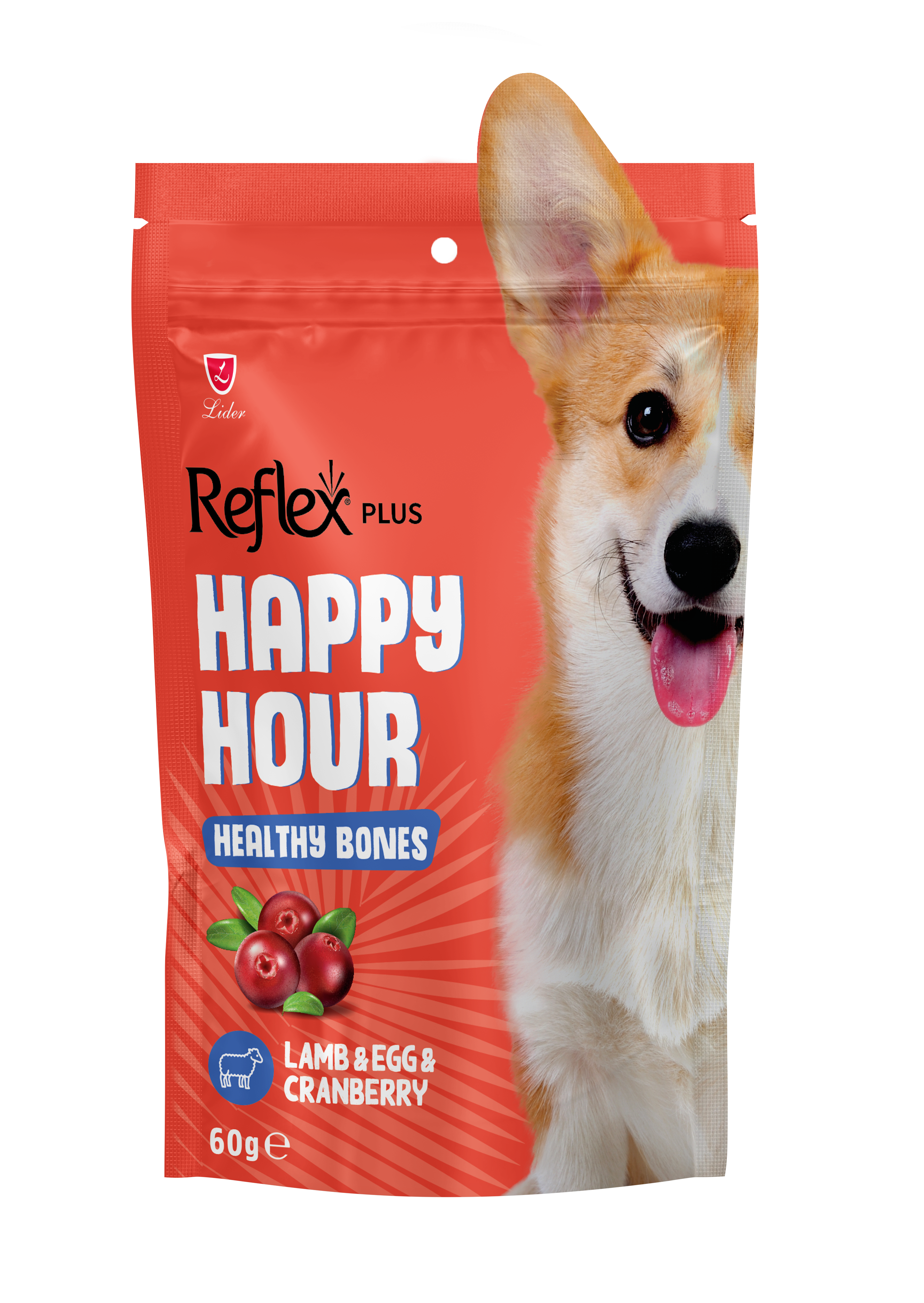 Reflex Plus Happy Hour ласощі для собак з ягням, яйцями та журавлиною, здорові кістки