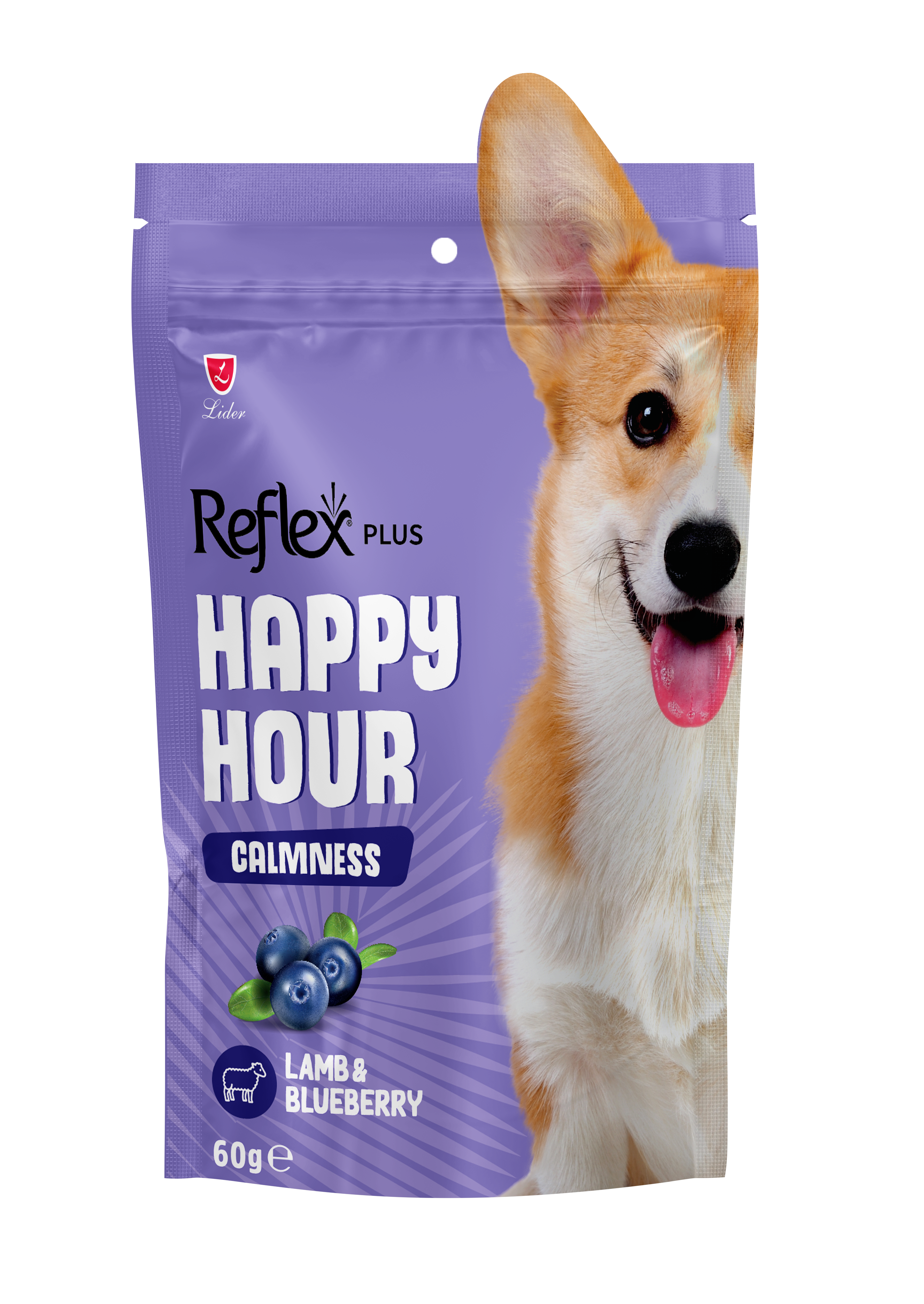 Reflex Plus Happy Hour ласощі для собак з ягням та чорницею, заспокійливі