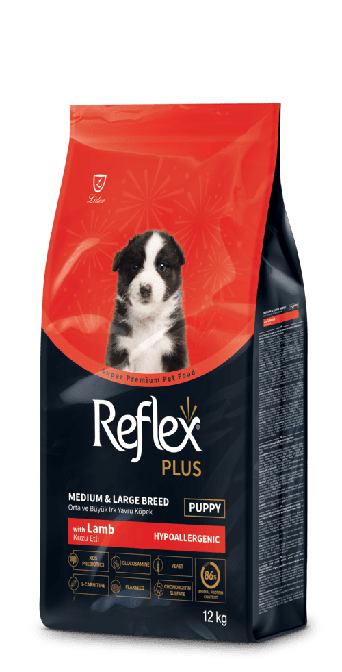 Reflex Plus Повноцінний сухий корм для цуценят середніх та великих порід від 2 до 24 місяців з ягням
