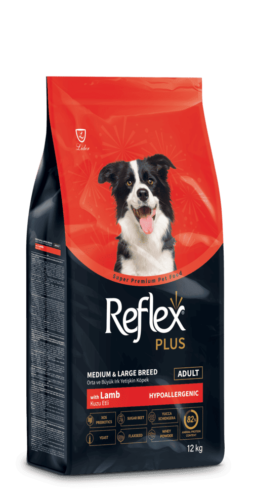 Reflex Plus Повноцінний сухий корм для собак середніх та великих порід з ягням