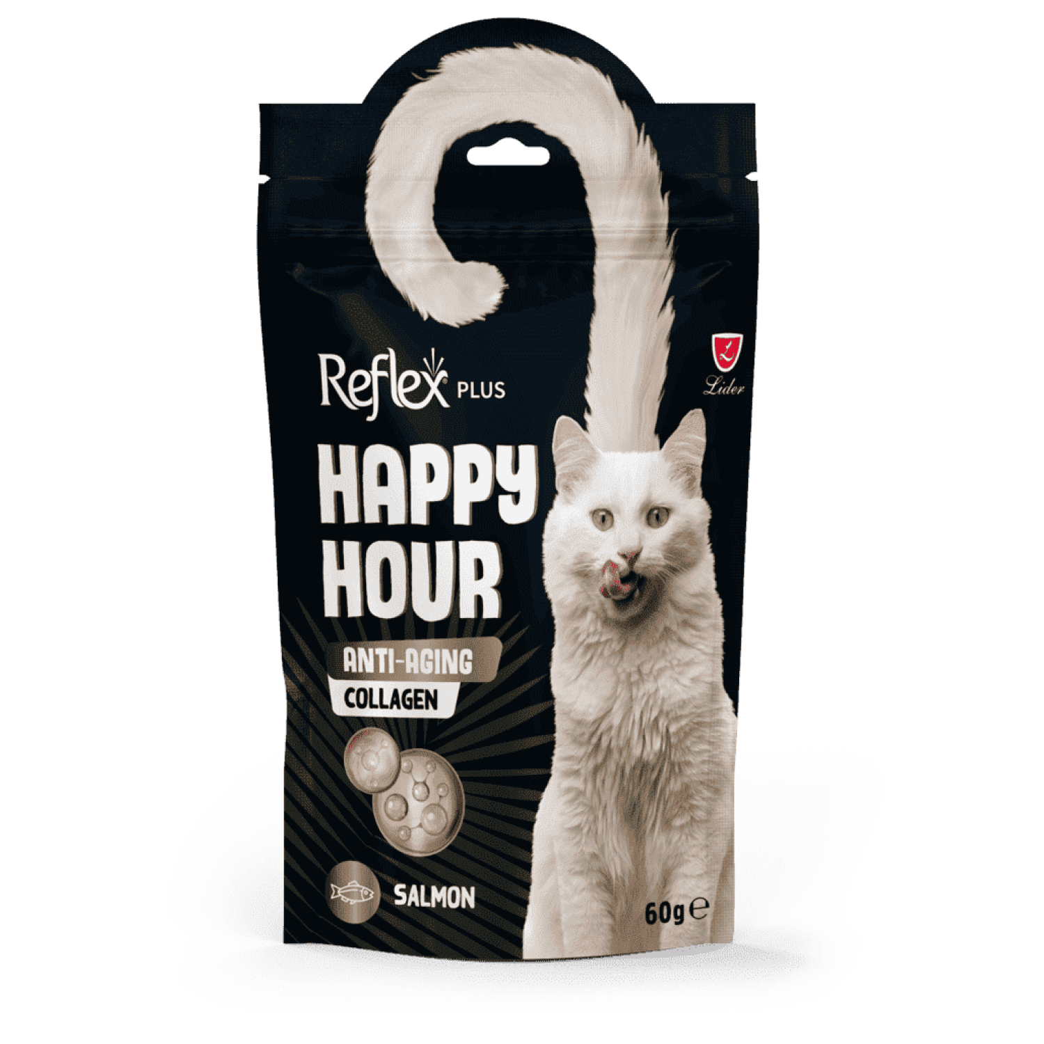 Reflex Plus Happy Hour ласощі для котів з лососем та колагеном проти старіння