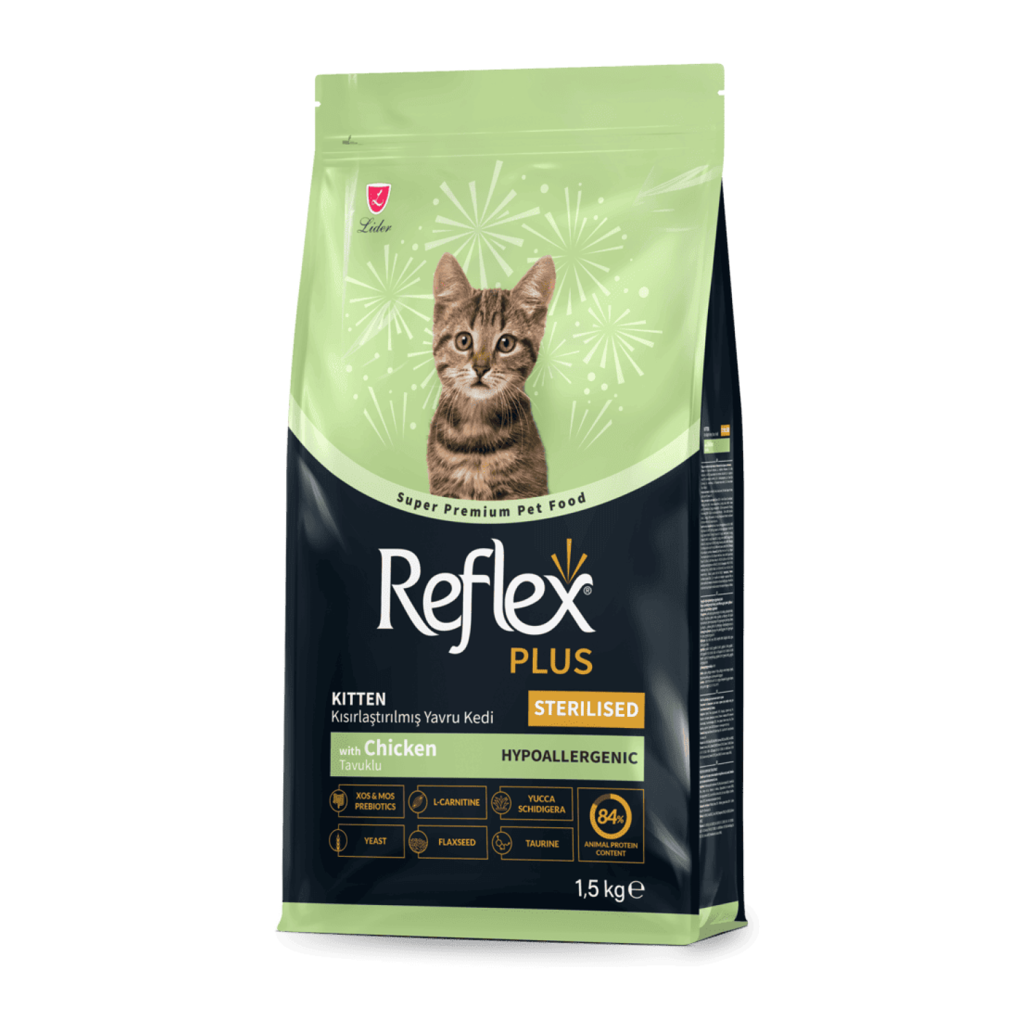 Reflex Plus Kitten Sterilized повноцінний та збалансований сухий корм для стерилізованих кошенят з куркою